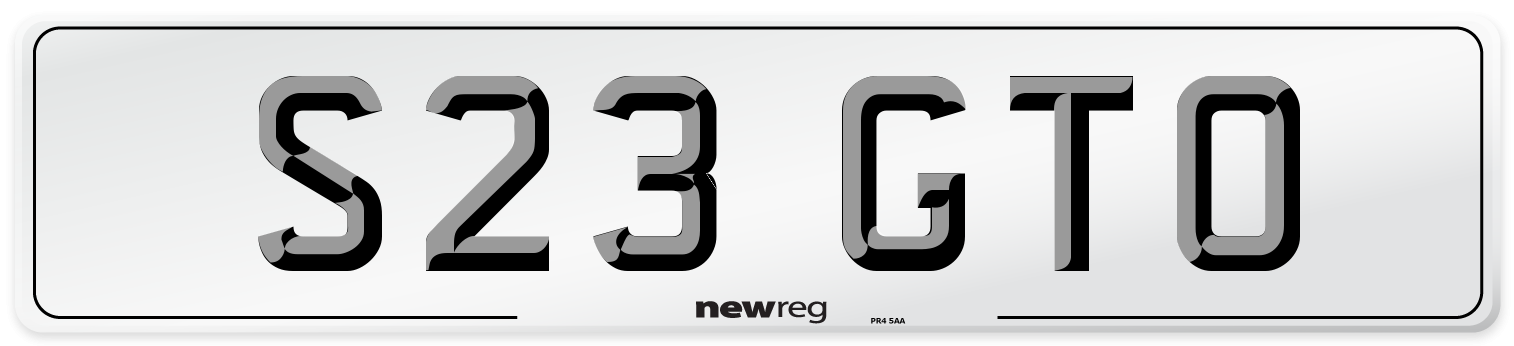 S23 GTO Number Plate from New Reg